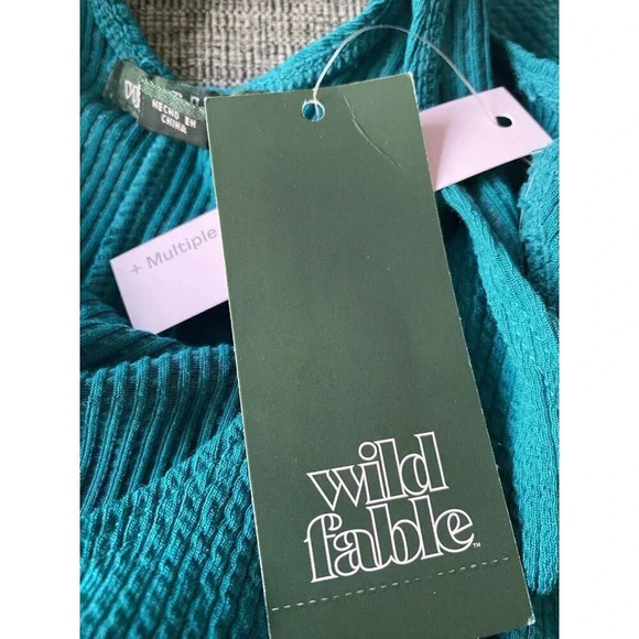 Lot: Wild Fable Green Ribbed Bodysuit Size XS + A New Day Black Tank S Both NWT - Picture 5 of 5